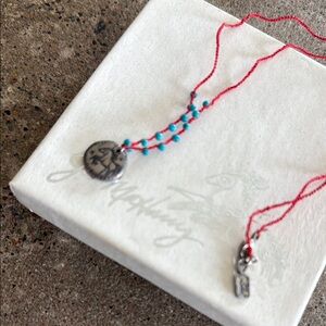 Jes maharry be brave with horse red cord w torquoise necklace